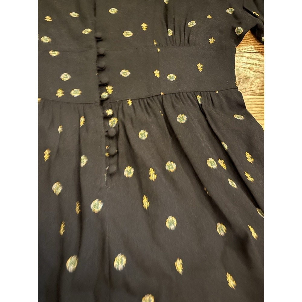 Free People Love Grows Long Sleeve Romper Keyhole Fairy Boho Black SZ M Medium - Picture 6 of 10